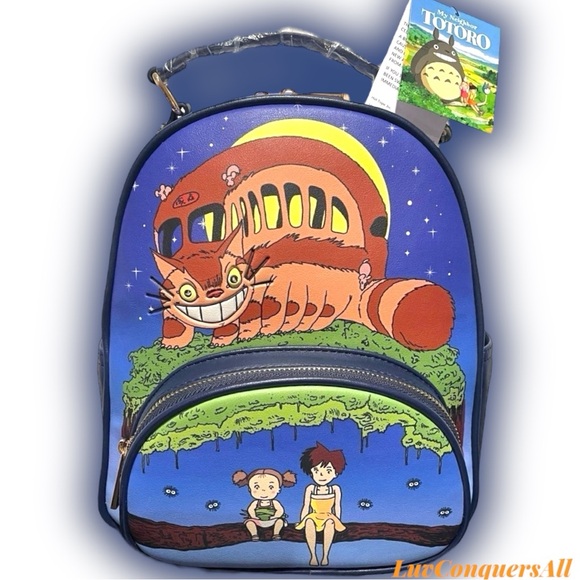 Rare! Studio Ghibli My Neighbor Totoro Night Catbus Light Up Mini Backpack - Picture 1 of 12